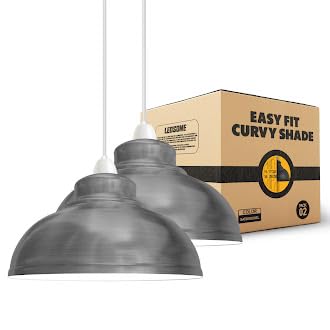 2Pack Light Shade Ceiling 29cm Modern Satin Nikel Easy Fit Lampshade for Ceiling Lights, Bedroom Lights Ceiling Lamp Shades for Living Rooms, Hallways Light Covers — image 1