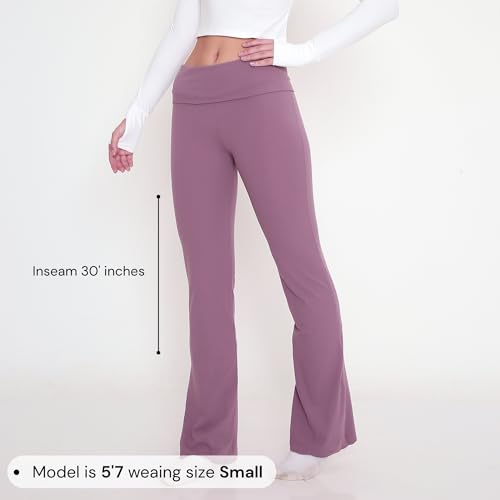 Image of Terractive Cuddle Flares for Women | TerraSoft Ultra Soft, Super Stretchy & Sweat-Wicking Flare Pants | High-Waist Tummy Tuck Workout & Lounge Pants
