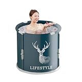 Bañera portátil para adultos – Bañera de remojo de 70 x 65 cm, barril de...