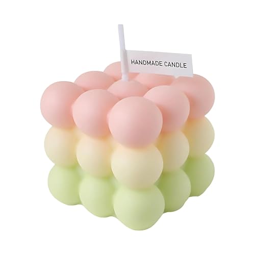 Handmade Bubble Candle - 2.3' 2.3' Gradual Color Decor for Cute Room or Preppy Aesthetic, Teen Girls' Room Decor, TikTok Aesthetic Candle for Gifts