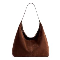 KALIDI Damen Shopper Handtasche Schultertasche Wildleder Tote Bag Vintage Hobo Tasche mit Reißverschluss Groß für Arbeit Schule Shopper Lässige täglich