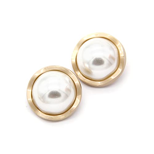 5PCS Pearl Gold Metal Women Coat Buttons for Clothing Sweater Decoration Sewing Crafts Accessories (#6 18mm)