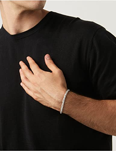 Silver Byzantine Bracelet 6Mm Solid 925 Sterling Silver Clasp Silver Bracelet For Women Men Silver Bracelet 6.5-8Inches(7.5) #TOP4