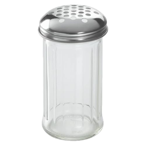 American Metalcraft GLA319 12 oz Glass Cheese Shaker w/Extra Large Holes Lid