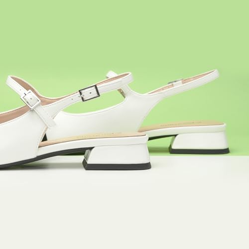 Image of C.Paravano Women's Square Toe Slingback Block Heel Sandals