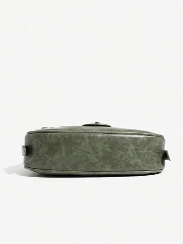 Women's Retro Vintage Metal Studded Shoulder Bags Zipper Single Strap Underarm Purses4