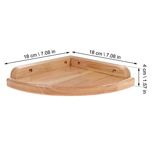 Garneck Floating Wall Shelf Display Stand with Rounded Edges for Bedroom Kitchen, Office, Living Room, Bathroom, Oak Shelves, 18 cm - Image 3