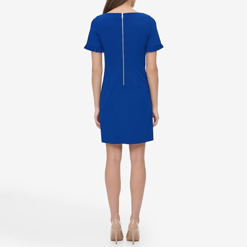 Image of Tommy Hilfiger Women's Tommy Hilfiger Pleated Short Sleeve Scuba Dress