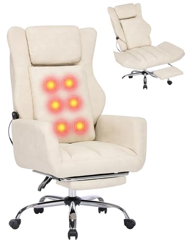 DYHOME Executive Office Chair Cross Legged Sitting with Massage and Footrest Heavy Duty Desk...