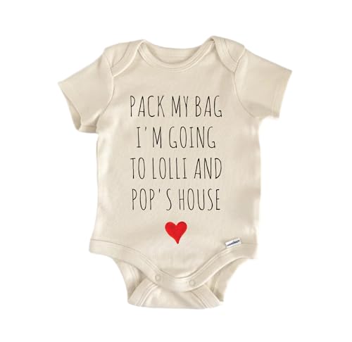 Pack My Bag I_m Going To Lolli And Pop_s House - Baby Boy Girl Clothes Bodysuit Funny Cute