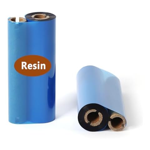 4.33" x 244' Premium Resin Ribbon, 110mm x 74m Black Thermal Transfer Ribbon for 4'' Desk-Top Bar-Code Thermal Label Printers from Zebra, TSC, GoDex, Honeywell.. 1/2'' core, 1 Roll Cover