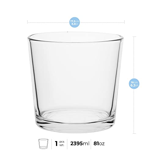 Trend For Home Candle Holder 16 cm Candle Container Glass Vase for Flowers Large Glass Vase Flower Vase Transparent Vase Deco Vase for Flowers Decorations for Living Room 2395 ml - Image 4