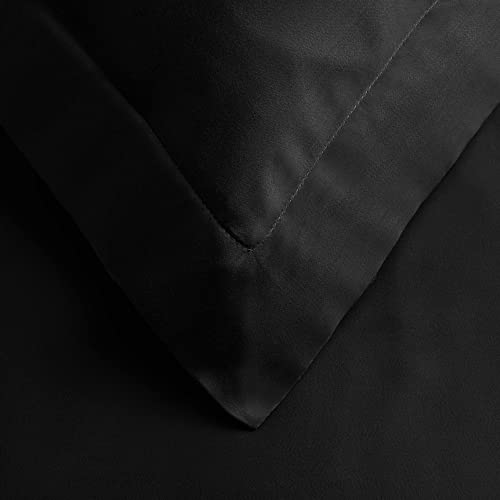 Superior 300 Thread Count King/California King Duvet Cover Set, 100% Modal From Beech, Solid, Black #TOP1