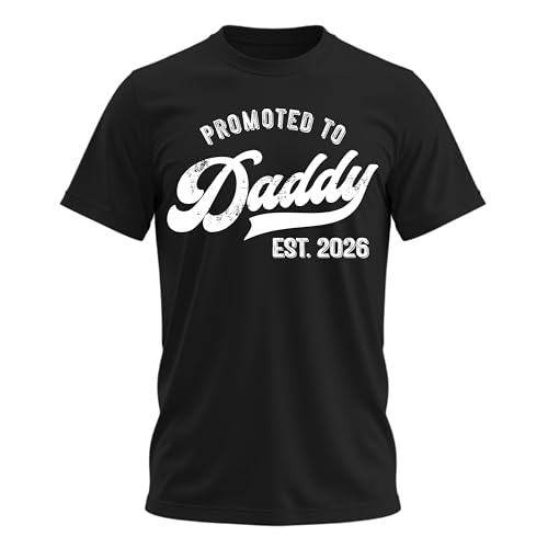 Image of Promoted to Daddy 2026 Shirt – Funny Dad to Be Shirt Baby Announcement Graphic Tee New Daddy Gifts for Men