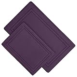 MICRODRY Quick Dry Memory Foam Luxury Framed Bath Mat Rug (Iris, 2-Piece Set)