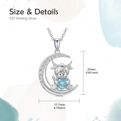 Image of PROESS Animal Birthstone Necklace 925 Sterling Silver Otter /Axolotl /Hippo /Elephant /Dachshund /Monkey /Red Panda Pendant Necklace Animal Birthstone Jewelry Gifts for Women