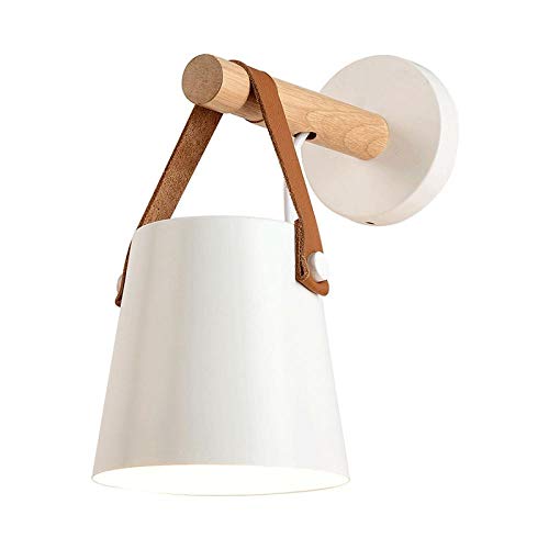 Preisvergleich Produktbild Nordic Wood Wandleuchten Moderne Wandleuchte aus Eisen für Nachttischlampen Schlafzimmerleuchten @ White
