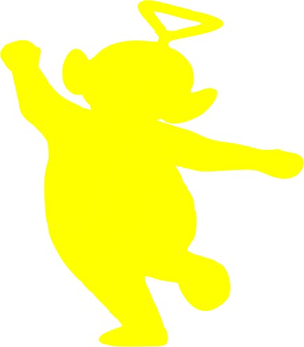 Sticker Bazzar Vinyl Matte Finish Tele Tubbies Single Character Wall Sticker (Pack of 1) (Yellow)(2x2 Feet)(S_single-Sb172-Yellow-2x2 Feet)