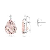 Classic kraulenfassung Morganit Ohrstecker Solitaire Birne