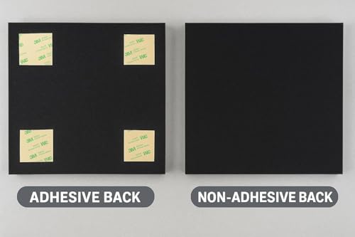 Image of YGM Acoustic Foams Pyramid Acoustic Panels 12″x12″x2″ Thick | Echo & Sound Absorption | Acoustical Sound Proof Foam for Room & Studio | Charcoal Black (50 Density, Set of 18 (Self-Adhesive))