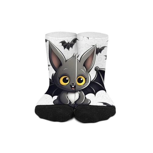 Cute Bat Socks for Women Men Cotton Sock Breathable Boot Socks Warm Calf Socks for Hiking Work Crew Socks Thin Casual Long Socks 11.8 in