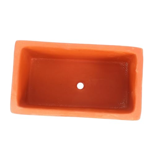 Homoyoyo Rechteckiger Terrakotta Pflanzkübel aus Robustem Dekorativer Blumentopf für Sukkulenten Kakteen und Bonsai für DIY Fensterbank Schreibtisch und Büro