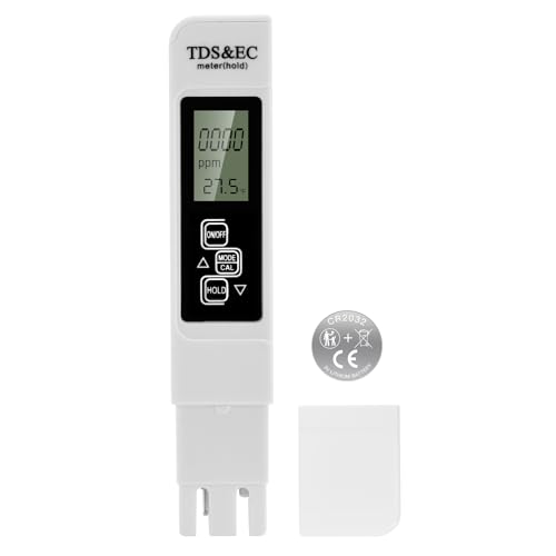 Aideepen ec[^[ xfW^ TDS[^[ 3in1 TDS/EC/x[^[ Lbg  k͔|Ev[E_Ɨp `^dɁCR2032dr i0-9999ppm/±2%x/ێ؎Ήj