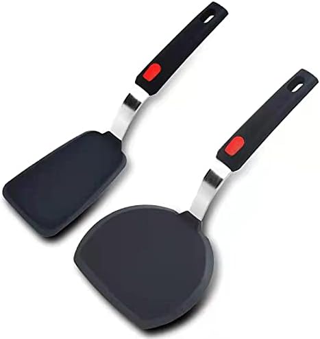 Tenta Kitchen Flexible Silicone Spatula 2 Pack, Silicone Classic Spatula Kitchen Turner Utensils for Flipping Eggs, Pancake, Burgers, Crepes and More Cooking and Baking