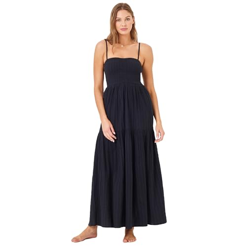lspace mallorca midi dress L*Space for Women, Tiered Skirt Sundress, Black, XS Color:Gark gray bell pants for men Midweight gauze fabric Lady Mary Crawley's 15