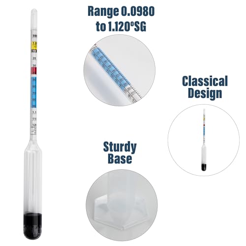 Home Brew Hydrometer with Included 100 Millimeter Trial Sampling Jar - Home B...