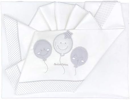 Andy & Helen 2/400D27MAXI_GR Cot Bed Sheet Maxi 3 Pcs