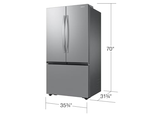 Image of Samsung 27 cu. ft. Mega Capacity Counter Depth 3-Door French Door Refrigerator with Dual Auto Ice Maker, Stainless Steel, RF27CG5100SRAA