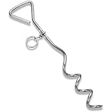 Katzco Hundepfosten aus Chrom, für Hunde, Tieout Stake - Robuster 40,6 cm Langer Hundepfahl für draußen, im Garten und beim Camping, Korkenzieher-Pfeilspitzen-Design mit verwicklungsfreiem 360