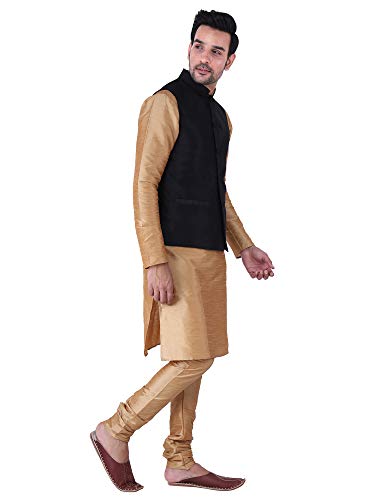Image of Sadree Silk Men's Kurta Pajama Waistcoat or Nehru Jacket Set
