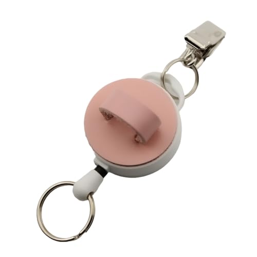 HERBE ペン&メガネ サングラスホルダー クリップ リール付き 牛革ペンホルダー 本革 日本製 ピンク