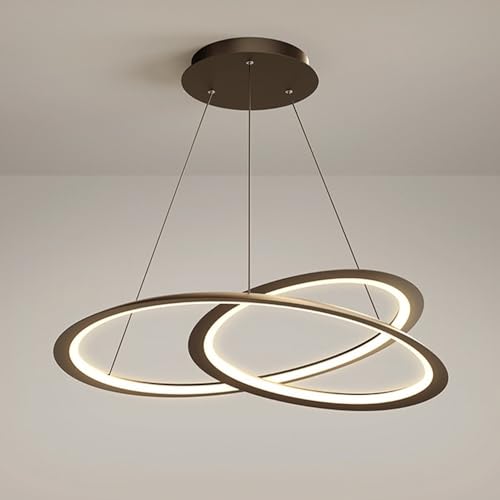 Suspension linéaire torsadée métal noir, lustre LED moderne 3 couleurs pour votre intérieur