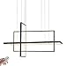 Produktbild LED 3 Ring Pendelleuchte Dimmbar mit Fernbedienung 118W Kronleuchter Modern Rechteck Design Hängelampe für Wohnzimmer Schlafzimmer Küche Insel Esszimmer Esstisch Bar Decken Leuchter, Schwarz, L85CM