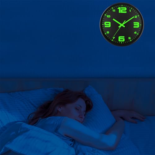 DIYZON Luminous Wall Clock, Silent Non-Ticking 10'' Night Light Wall Clocks Battery Operated, Country Style Wooden Illuminated Wall Clock Decorative for Kitchen, Home, Bedrooms - Image 6