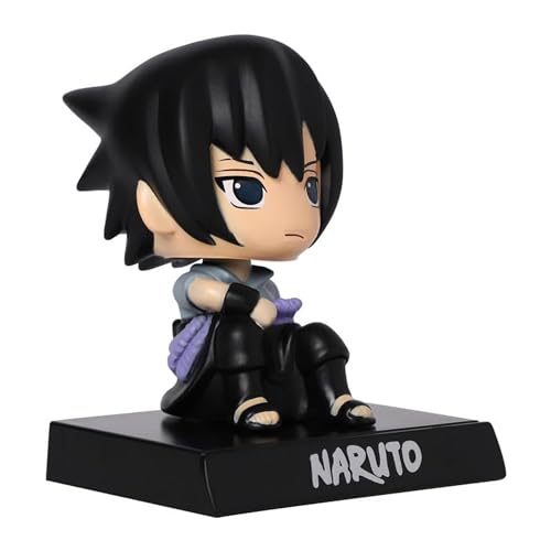 Image of AUGEN Super Hero Sasuke Uchiha B Action Figure Limited Edition Bobblehead with Mobile Holder for Car Dashboard, Office Desk & Study Table (Pack of 1)