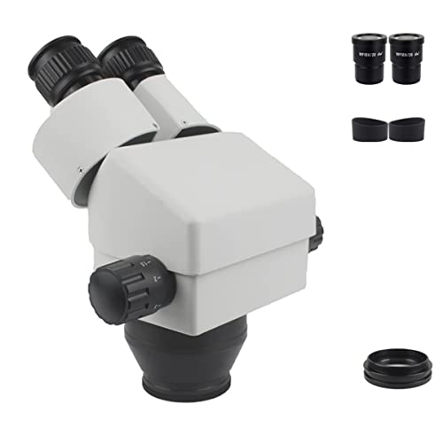 Microscope 7-45X Binocular Stereo Microscope Industrial Microscope Zoom Magnification Head +WD165 0.5X 2.0X 1X Auxiliary Objective Lens(7X-45X White)