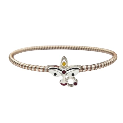 Image of Parasmoni Silver Goddess Durga Eye Design Noya for Women