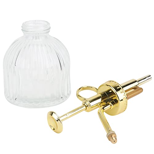 Milisten Regadera De Vidrio Transparente y Dorada para Plantas Pulverizador Portátil con Diseño Retro Boca Larga para Riego Preciso Capacidad Amplia para Suculentas y Jardín Interior