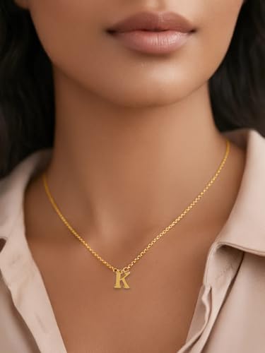 Image of Rubans Demi Fine Stainless Steel Alphabet Pendant CZ Gift for Women & Girls