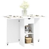 Abmessungen des Esszimmertisches: Voll ausgeklappt: 114,5B x 70T x 75H cm. Halb ausgeklappt: 75,5B x 70T x 75H cm. Zusammengeklappt: 36B x 70T x 75H cm. Maximalbelastung: 46 kg. Montage erforderlich