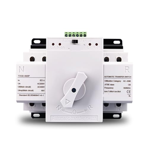 Inverseur de source automatique ATS 2P 63A 230V double puissance type MCB monophasé
