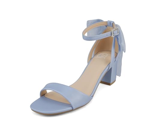 Delicious Everly ~ Women Ankle Strap Low Heel Bridal Dress Sandals2