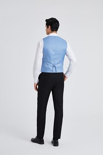 Image of HISDERN Mens Suit Vest Business Casual Dress Waistcoat Vest Solid Color Formal Wedding Vests for Suits or Tuxedo