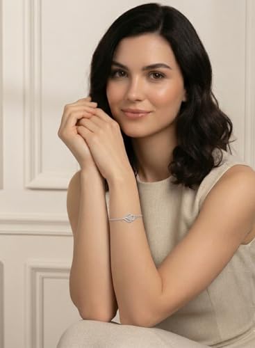 Image of KOURA 925 Sterling Silver Bracelet for Women & Girls | Sleek Adjustable Link Design | Timeless Silver Jewellery for Everyday Use, Work, Celebrations & Thoughtful Gifting