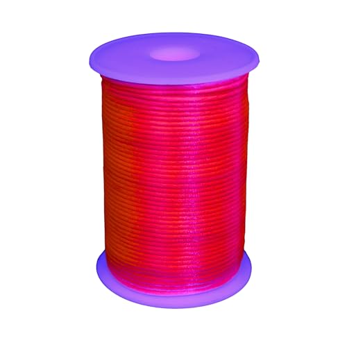 UV FLOOR - Neon Thread Roll - Bracelet Cord - Decorative Wool - Premium Quality - Neon Accessories - Party - Neon Pink - 100m ⌀ 2mm