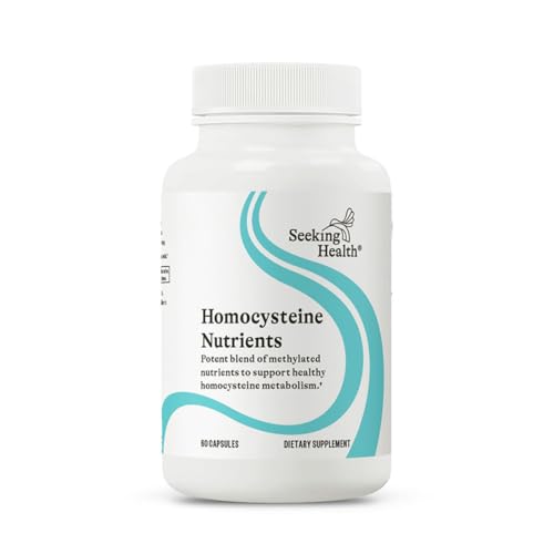 Seeking Health Homocysteine Nutrients, Formerly HomocysteX Plus, Support Homocysteine Level and Methylation, Vitamin B12, Folate (as L-methylfolate), MTHFR Gene Support (60 Capsules)